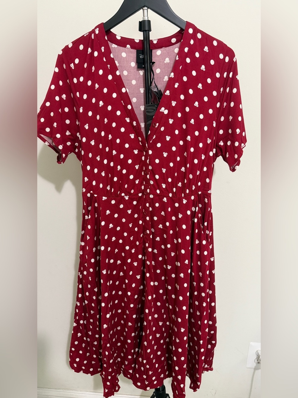 Torrid Women’s Red Disney Mickey Mouse Polka Dot V-Neck Top